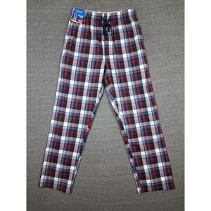 New Mens Pajama Pant Medium‎ Red Scotch Plaid Drawstring Sleep Pant Cotton Light